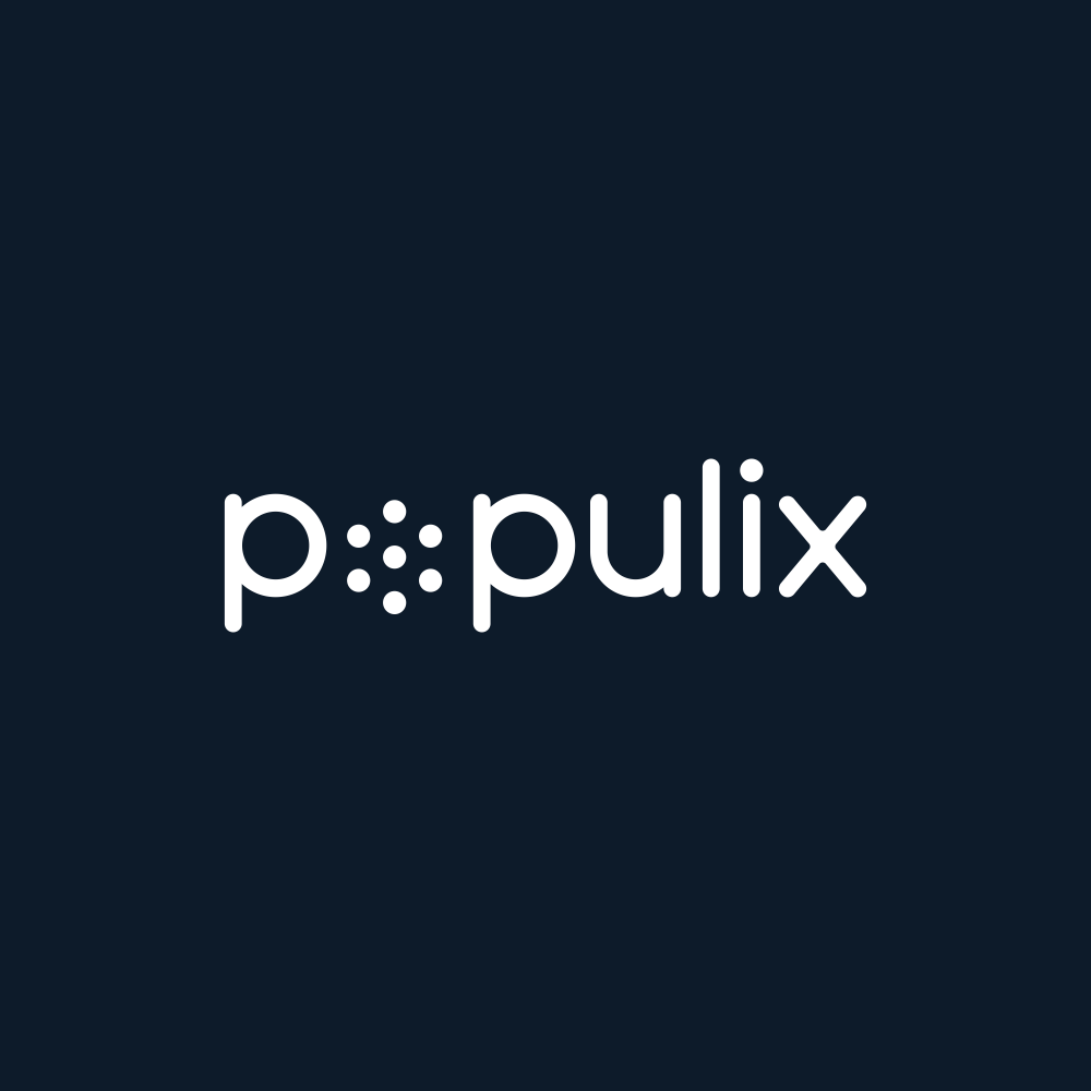 Populix logo - white wordmark on navy