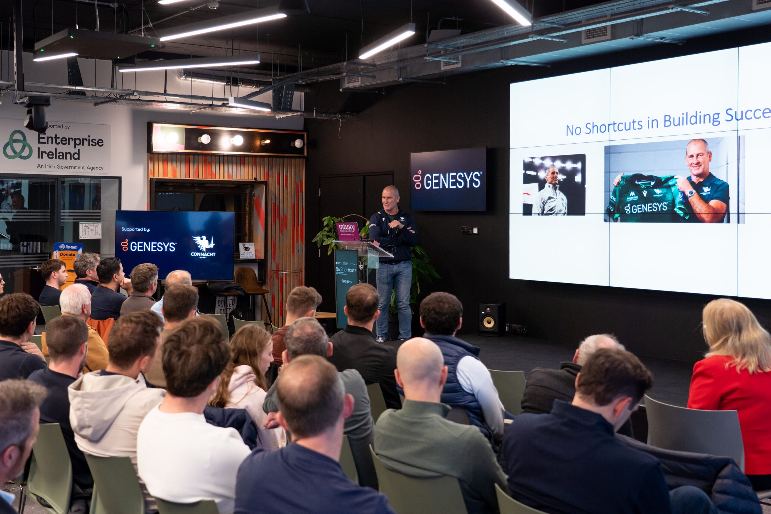 PorterShed event photograph accompanying its Stuart Lancaster discussion