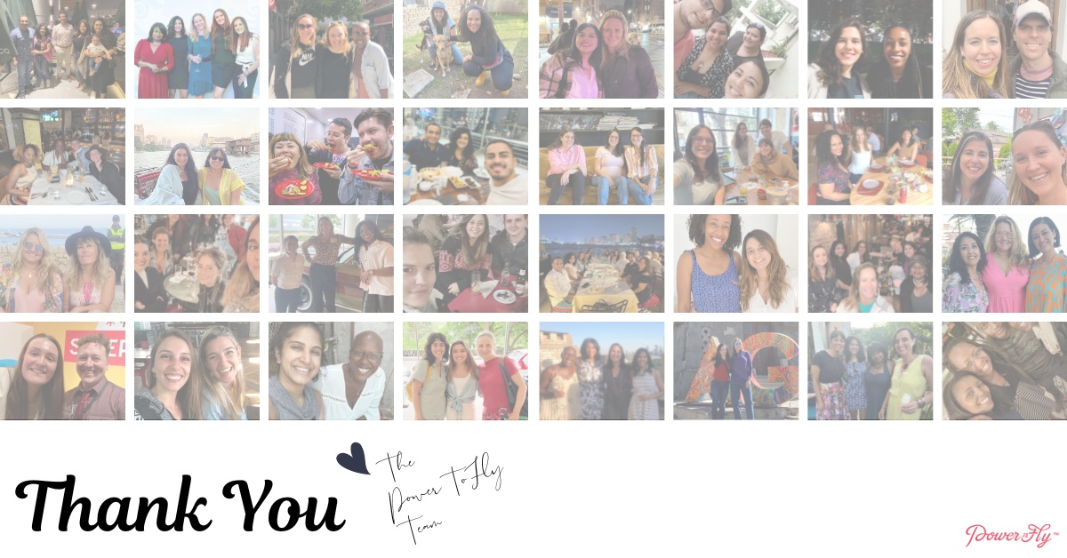 PowerToFly team thank-you collage published with its 2022 funding announcement