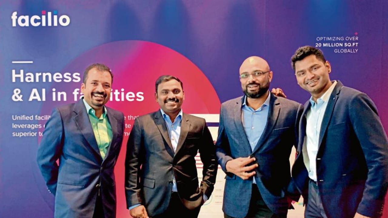 Facilio’s four founders together, with Prabhu Ramachandran second from left