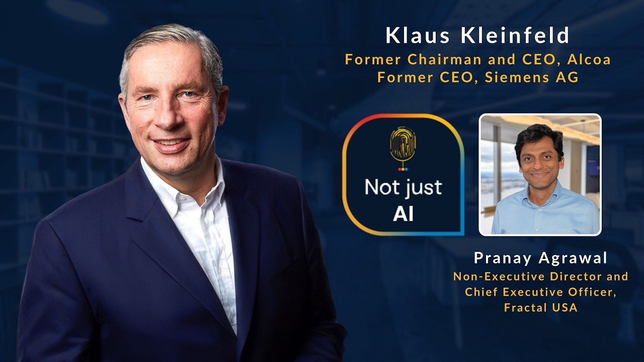 Official Not Just AI episode artwork with Klaus Kleinfeld and host Pranay Agrawal