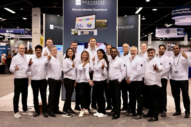 Northstar colleagues in white shirts gathered at their CMAA 2026 exhibition booth