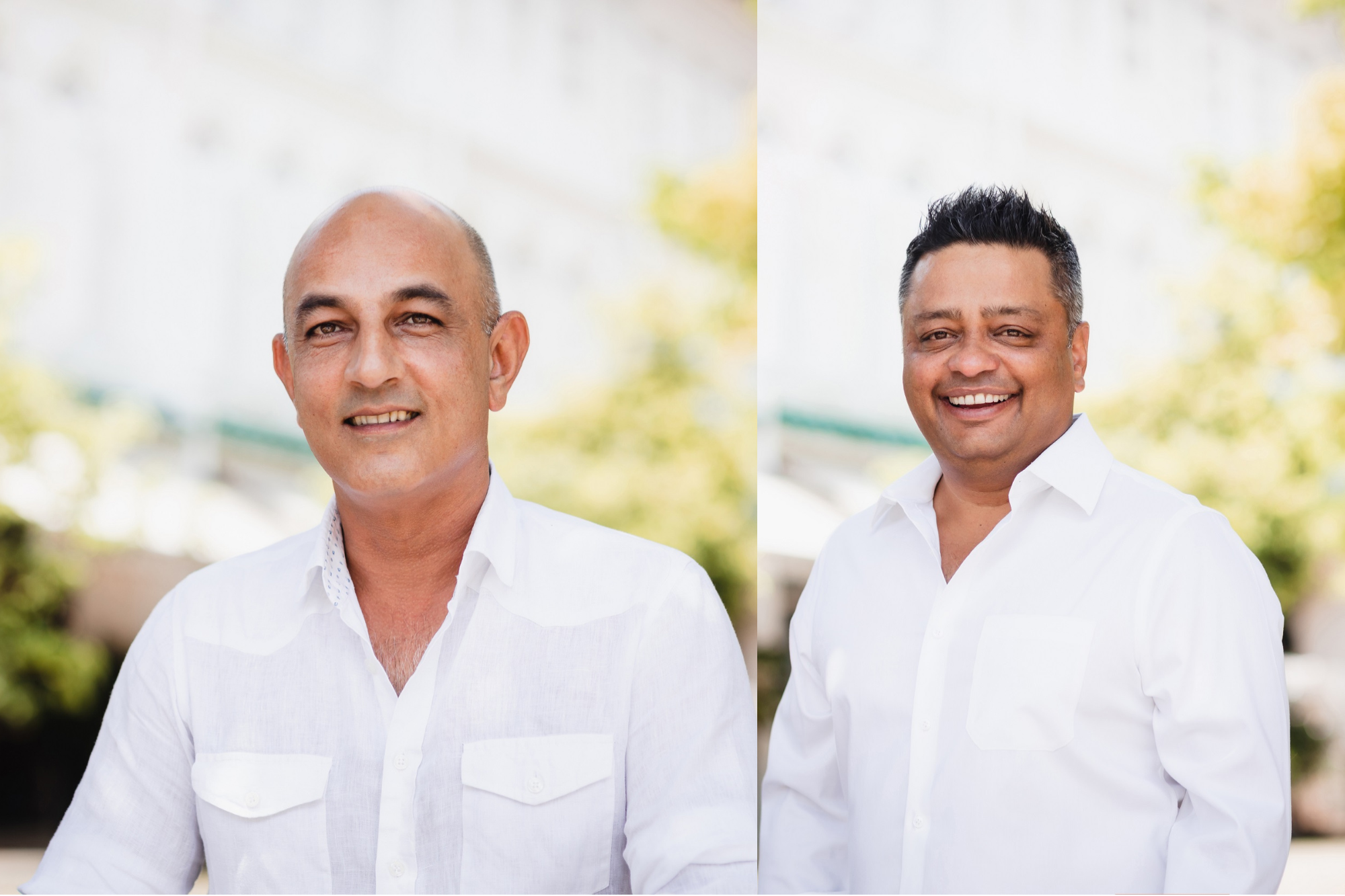 Graas co-founders Ashwin Puri and Prem Bhatia standing outdoors