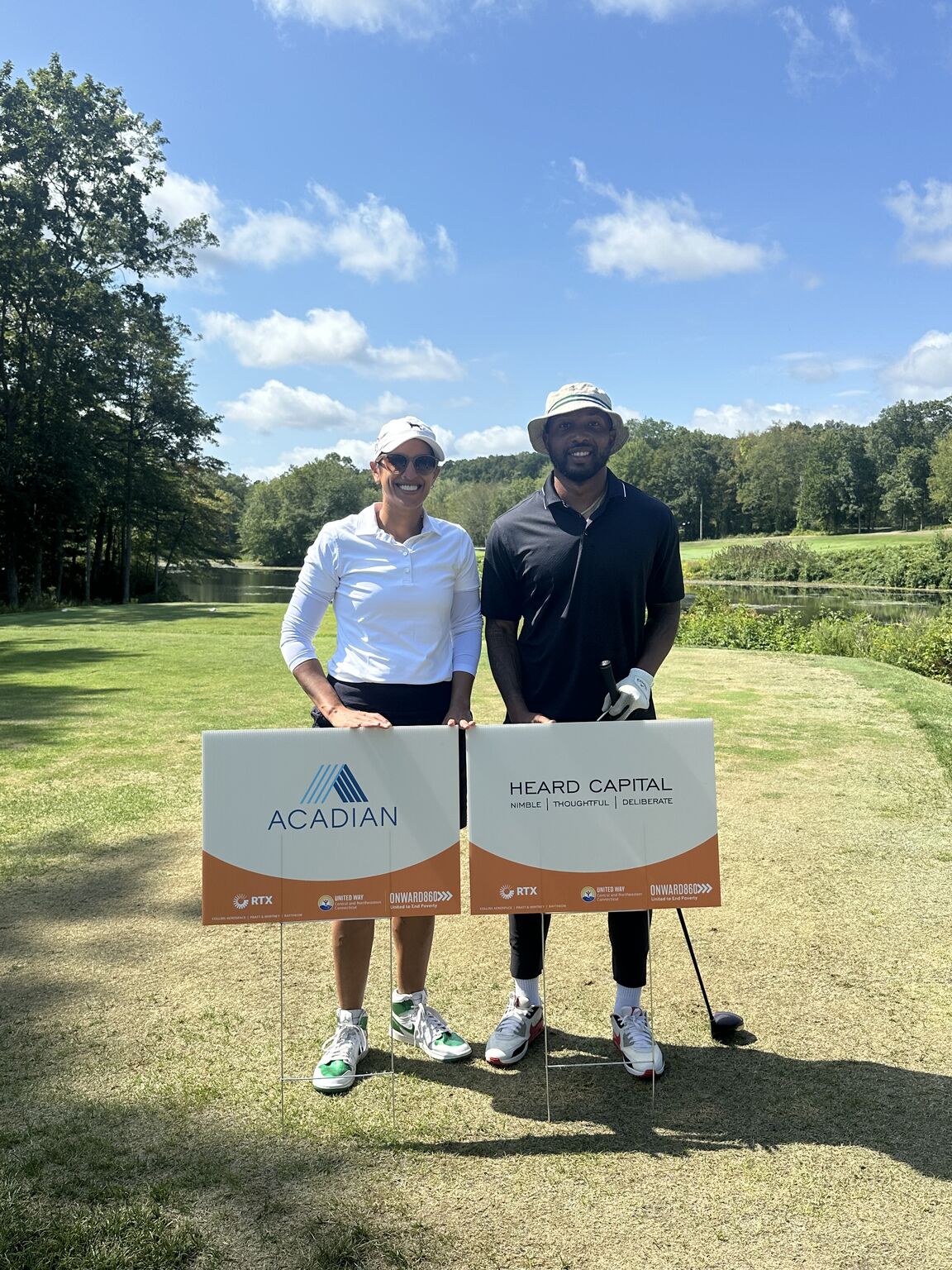 Priya Kaftan and Tyler Williams-Sinclair at the 2025 RTX United Way Golf Tournament