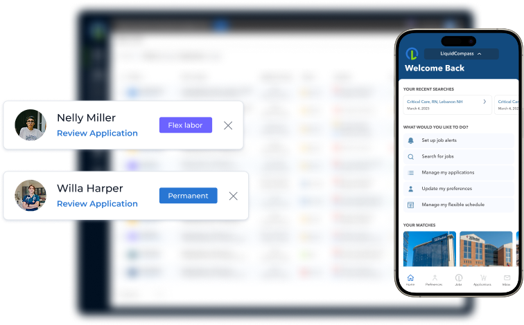 LiquidCompass applicant dashboard shown on Prolucent's product site