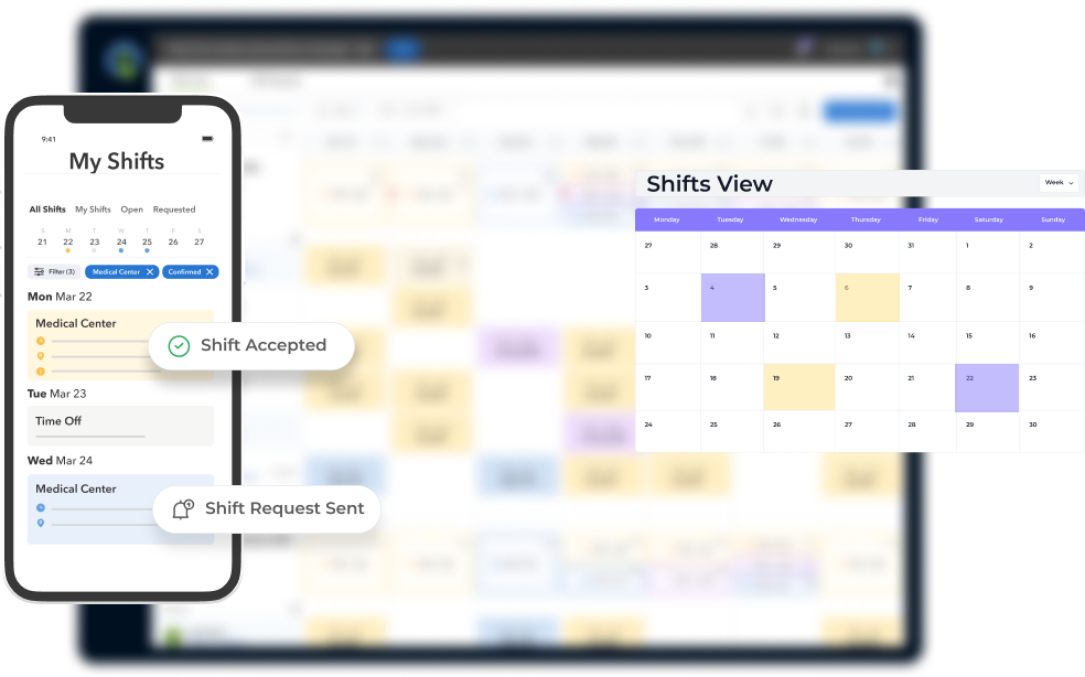 LiquidCompass shift management interface on Prolucent's product site