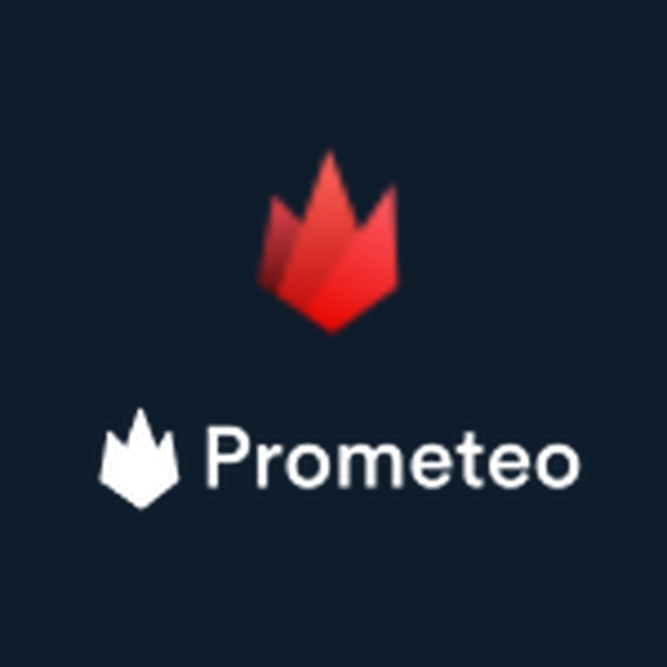 Prometeo logo - the fire mark and wordmark