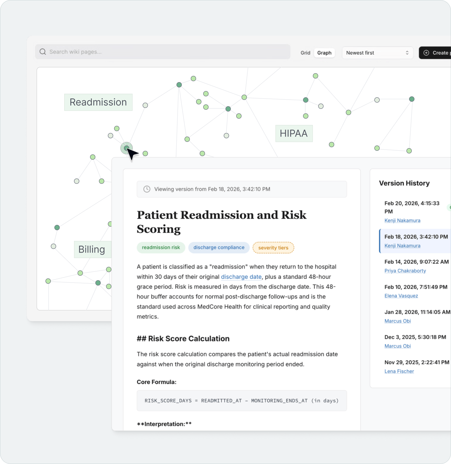 PromptQL product illustration of a shared team knowledge interface