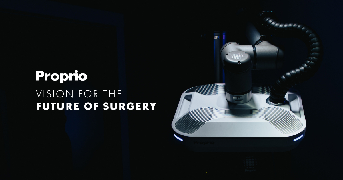 Proprio Paradigm surgical navigation device with the Proprio wordmark and the tagline Vision for the Future of Surgery