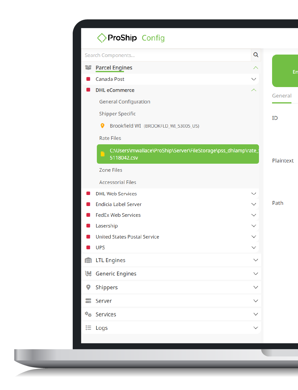 ProShip software interface shown across desktop and laptop screens