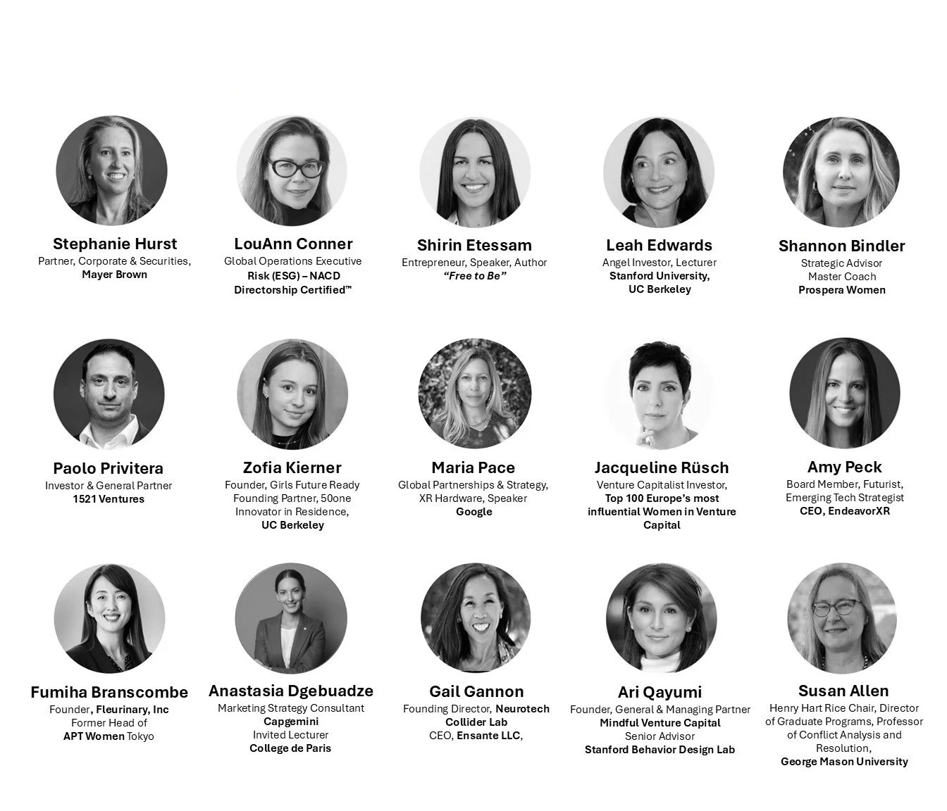 Prospera Women contributor portraits, including Amy Peck, Gail Gannon, Leah Edwards, and Stephanie Hurst