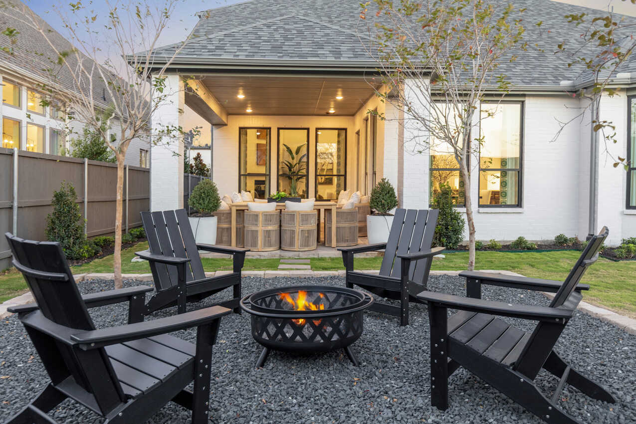 A completed single-family home in the Goodland community