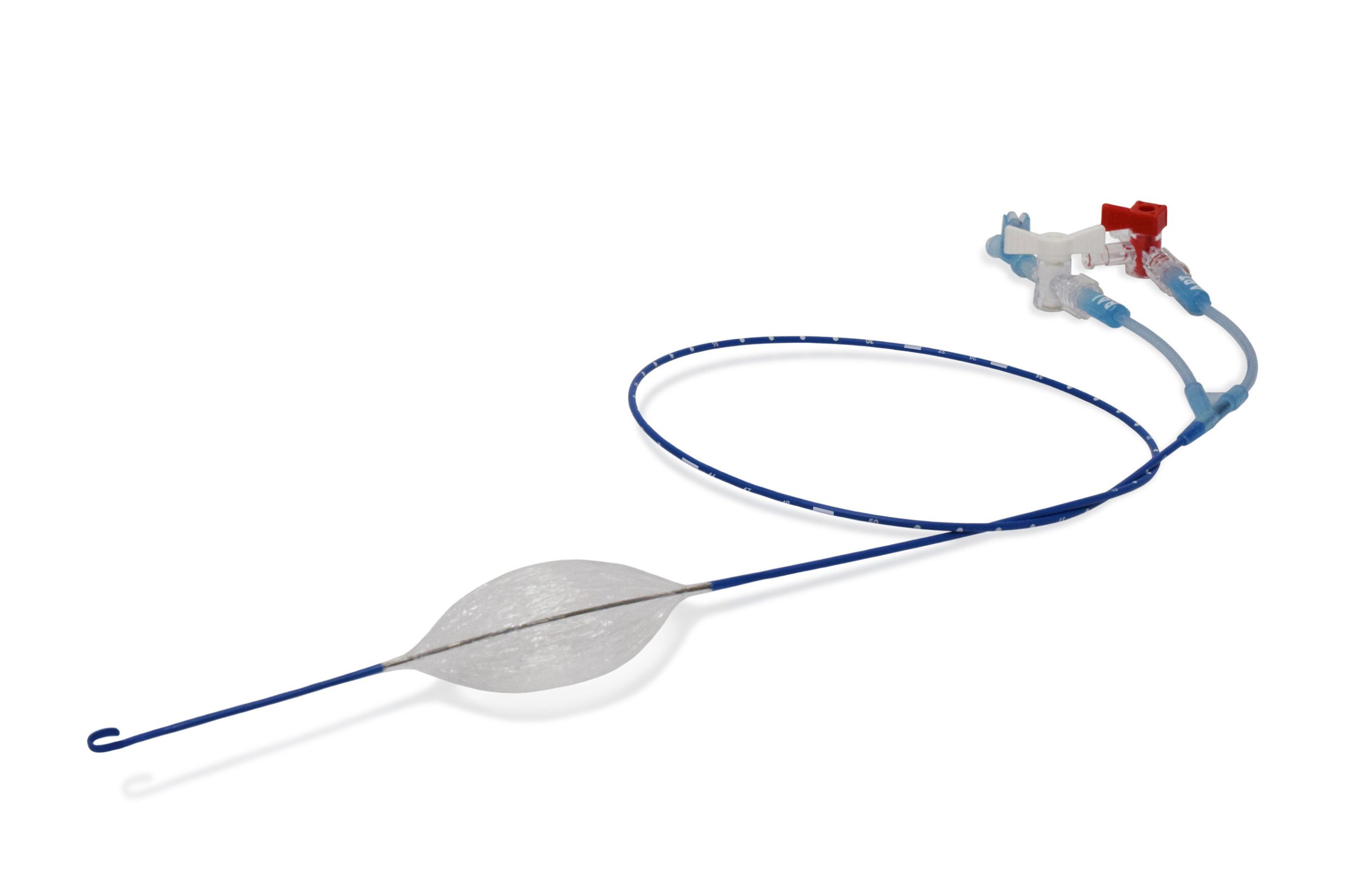 Prytime pREBOA-PRO balloon catheter laid out against white