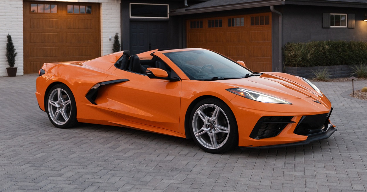 Orange Chevrolet Corvette promoted in a PCH giveaway