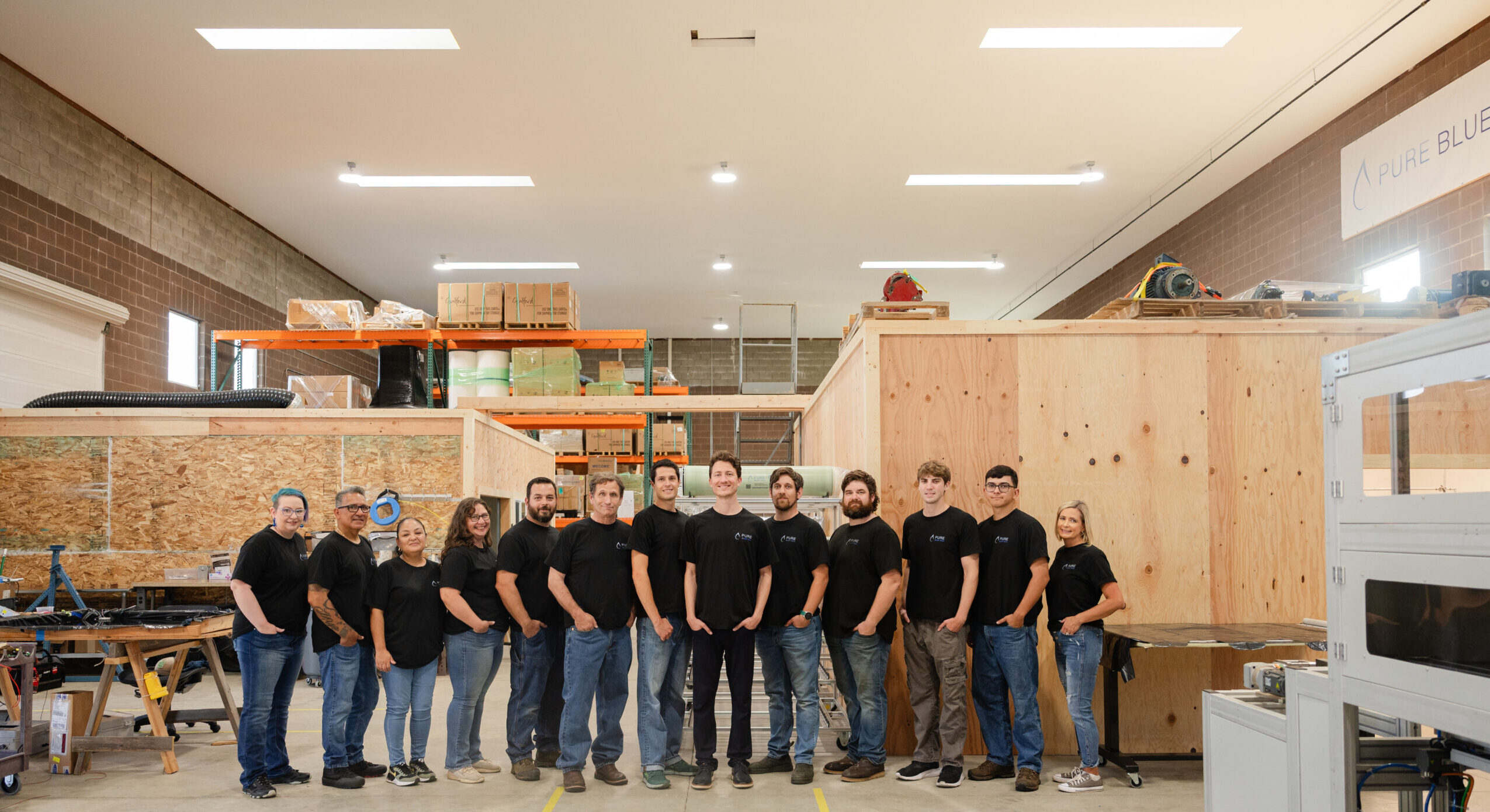 Pure Blue Tech membrane manufacturing equipment and team at its Bellingham facility