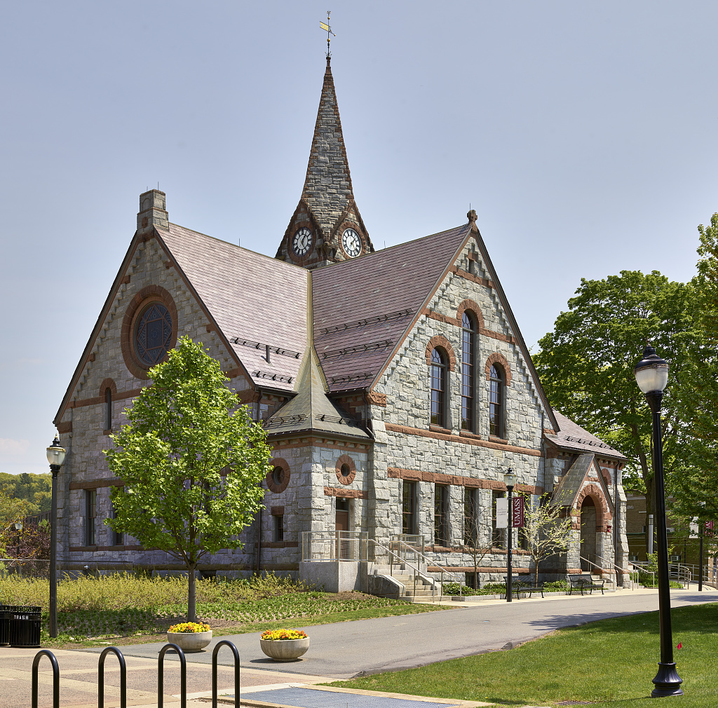 The historic Old Chapel at the University of Massachusetts Amherst