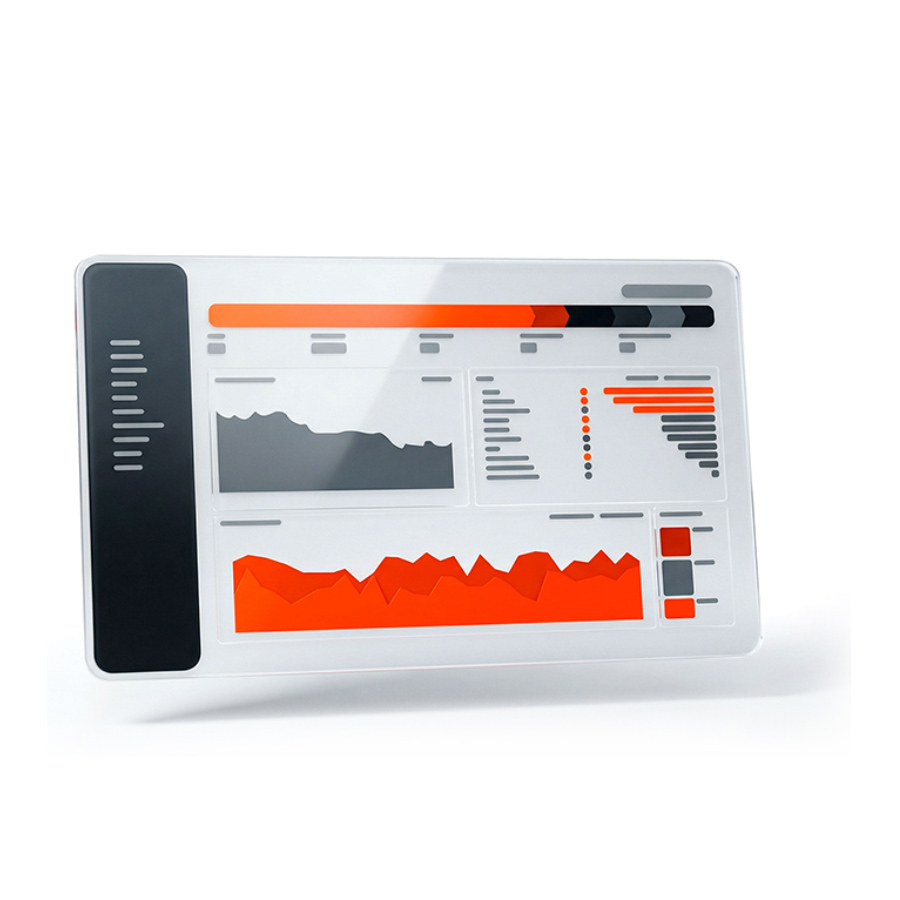 Quadient AR dashboard illustration showing receivables charts and account information