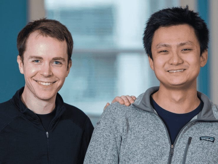 Quinn Slack, left, with Sourcegraph co-founder Beyang Liu