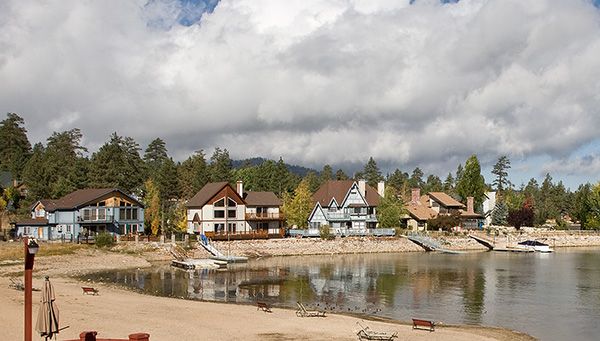 Lakeside buildings at Big Bear Frontier, an R+L employee resort