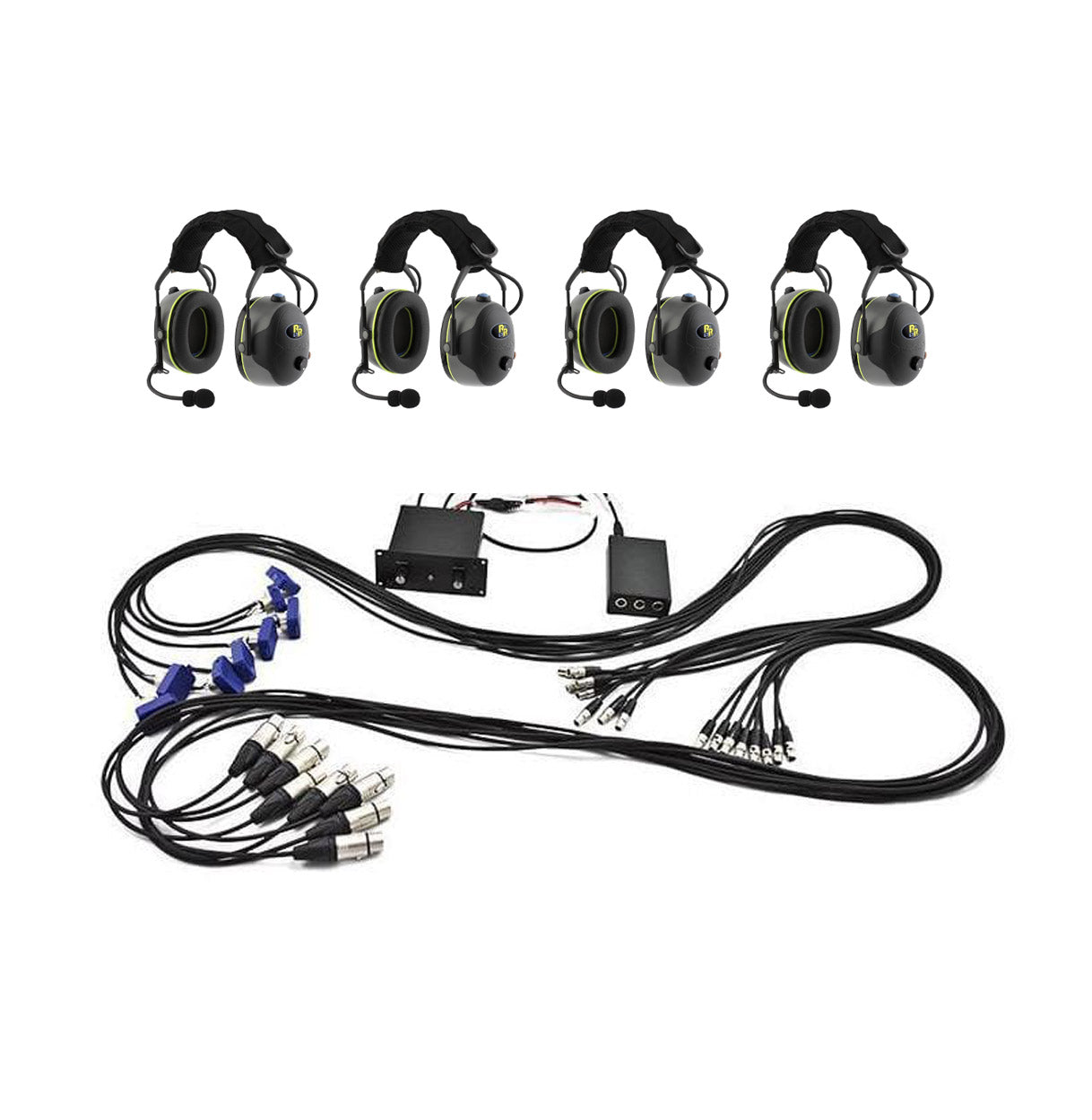 Racing Radios four-person pit crew intercom system