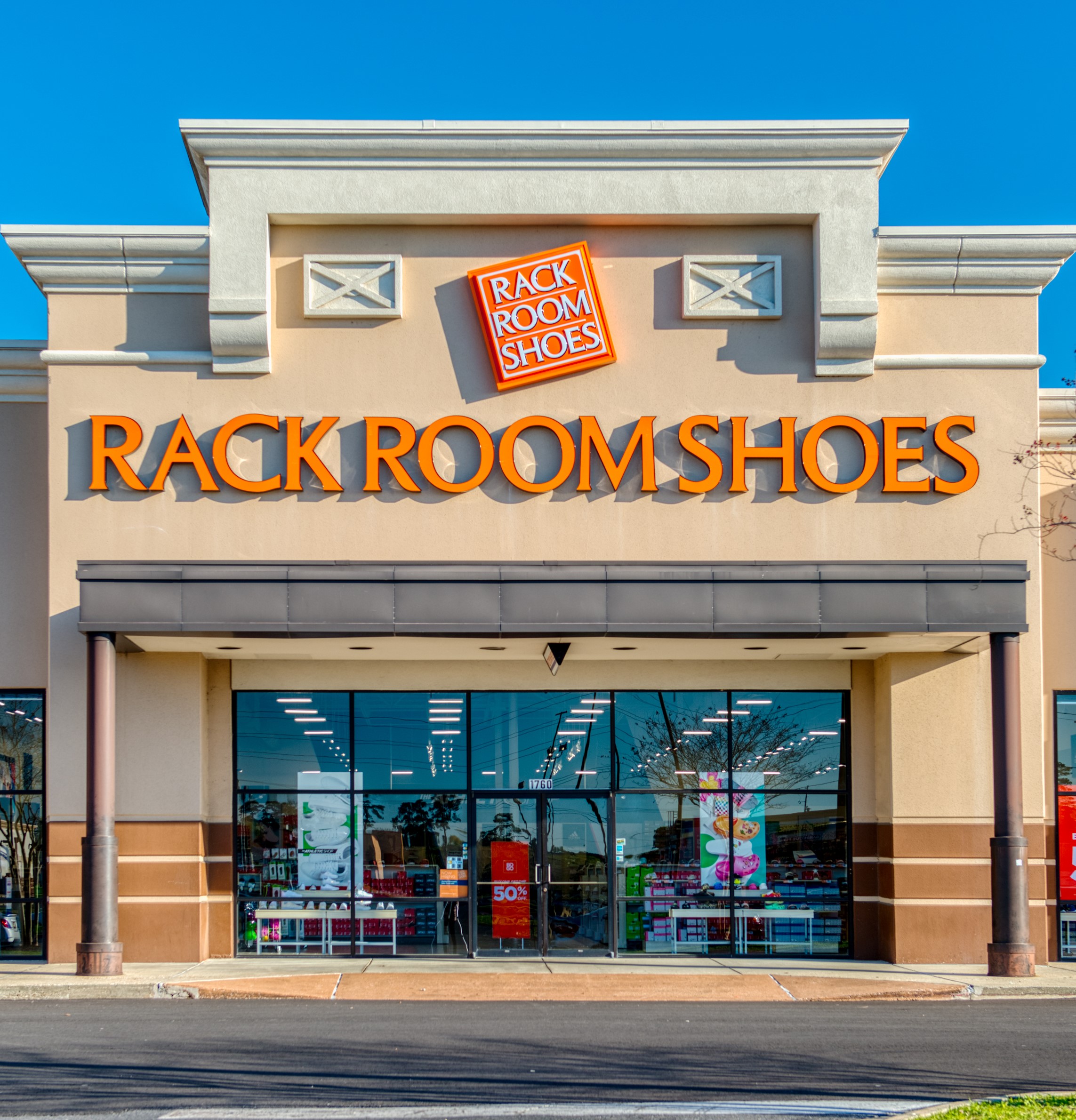 A Rack Room Shoes storefront in Lake Charles, Louisiana