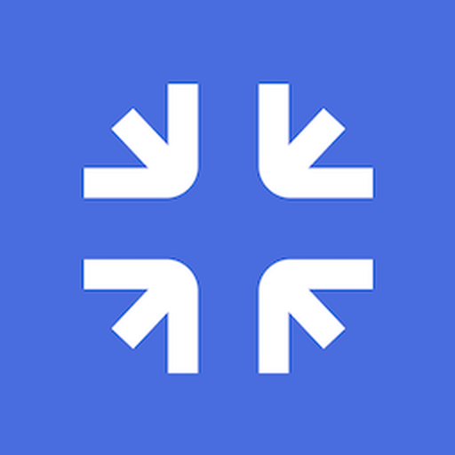 Radial company logo - four arrows converging inward