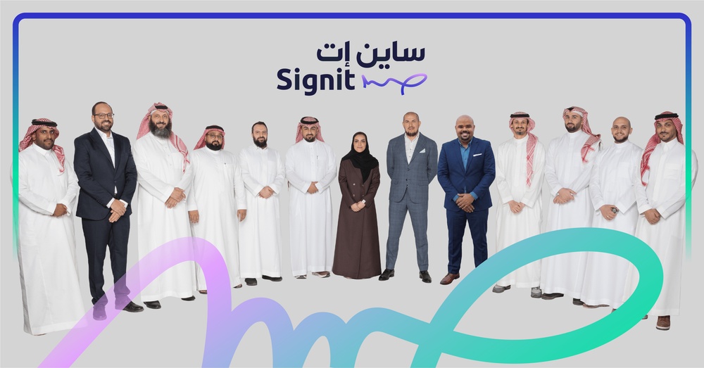 Signit team and participants pictured for its April 2026 Series A announcement