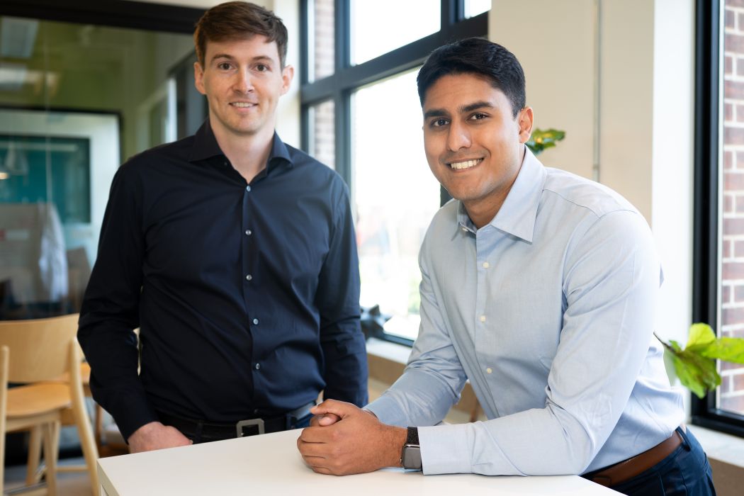 Terminal co-founders Connor Giles and Raghav Midha together in their Toronto office