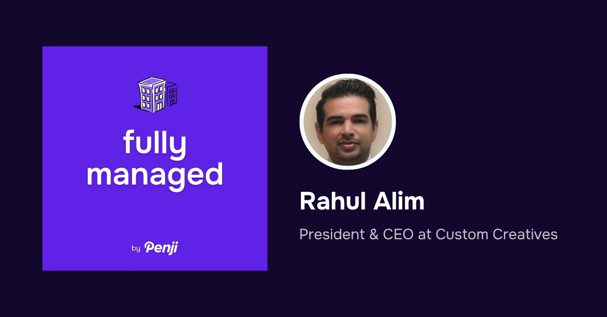 Penji’s Fully Managed interview artwork featuring Rahul Alim