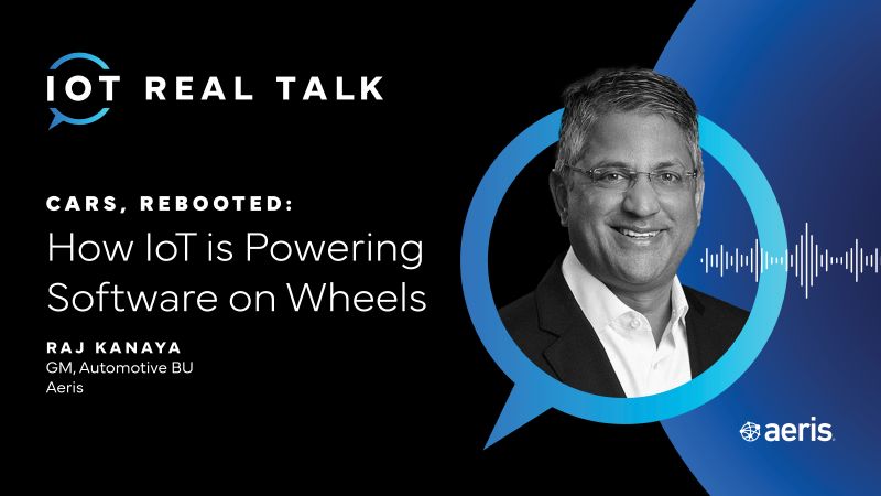 Raj Kanaya speaking during an Aeris IoT Real Talk interview
