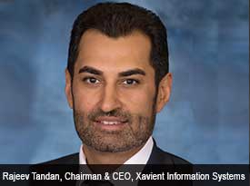 Archival photograph of Rajeev Tandon, captioned Chairman and CEO of Xavient Information Systems