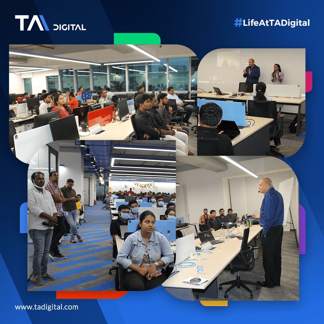 TA Digital collage showing Rajiv Rohmetra speaking with colleagues during his September 2022 India office visit