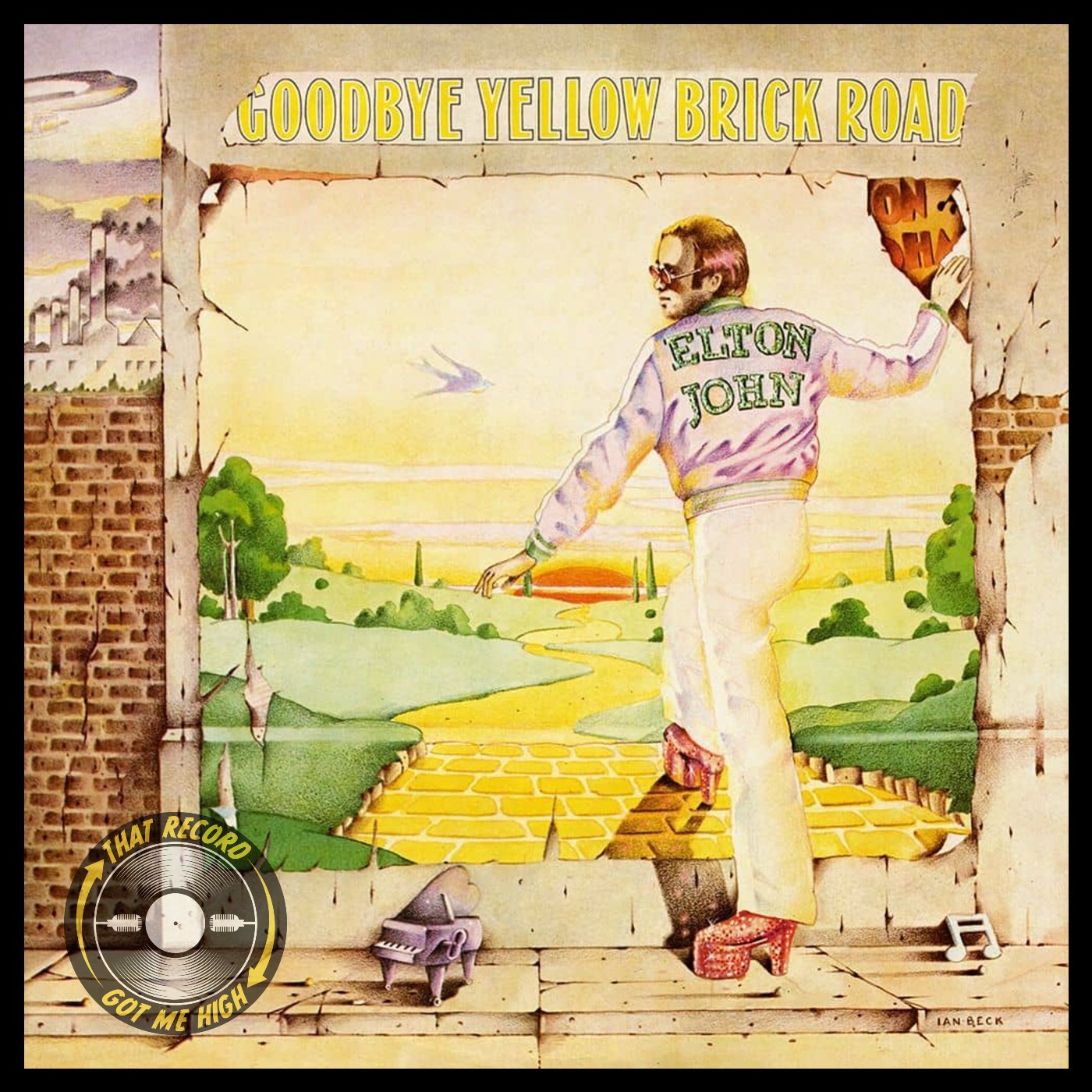 Podcast artwork for a discussion of Elton John's Goodbye Yellow Brick Road with Ralph Cavallaro