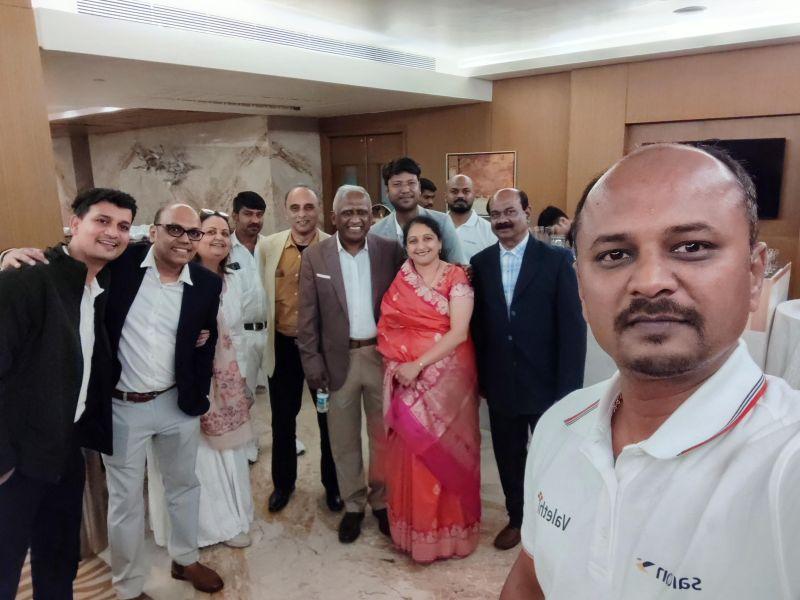 Ramesh Lokre with colleagues at the Saicon and Valethi management gathering in Nagpur