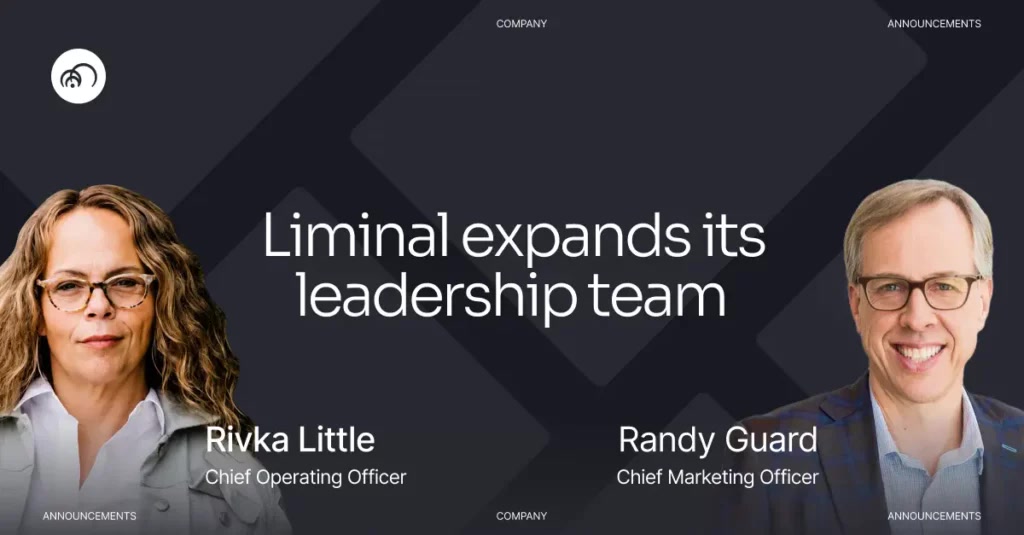 Liminal leadership announcement featuring Rivka Little and Randy Guard