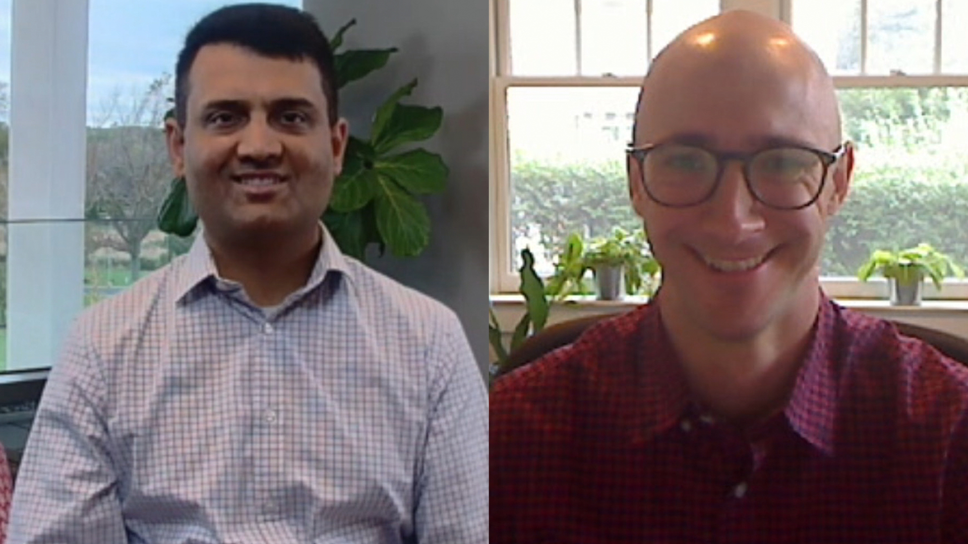 Ranga Rajagopalan speaking with AWS executive Stephen Orban during a 2021 video interview