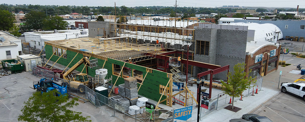 Property Meld's downtown Rapid City headquarters under construction in 2021