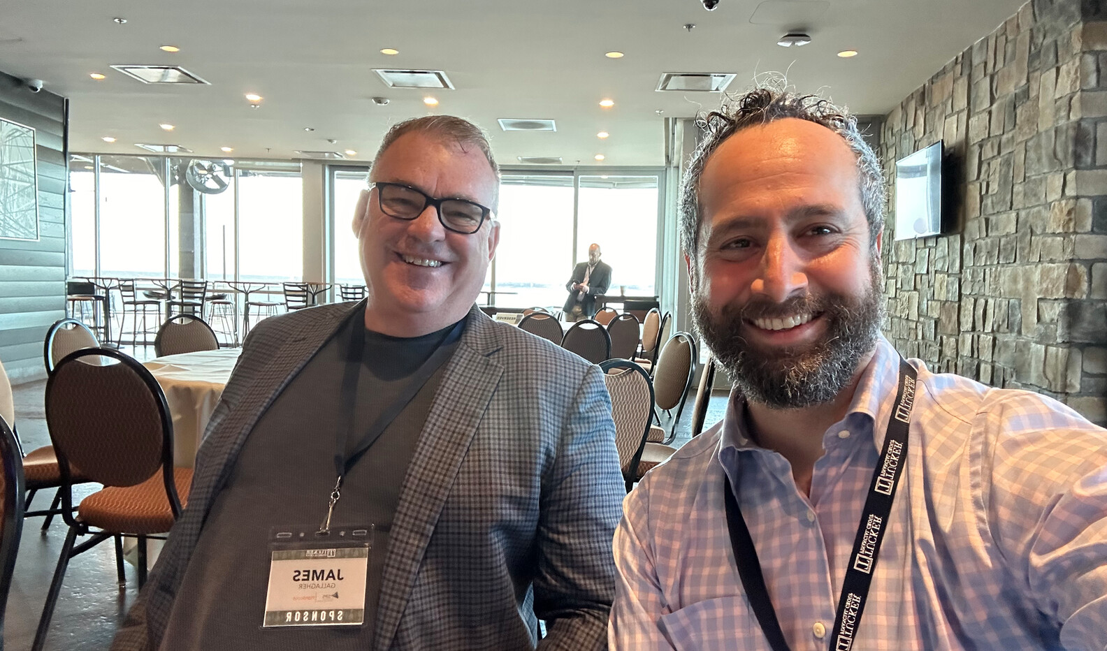 Raygar Khailany and James Gallagher at the 2024 Tucker Super Conference