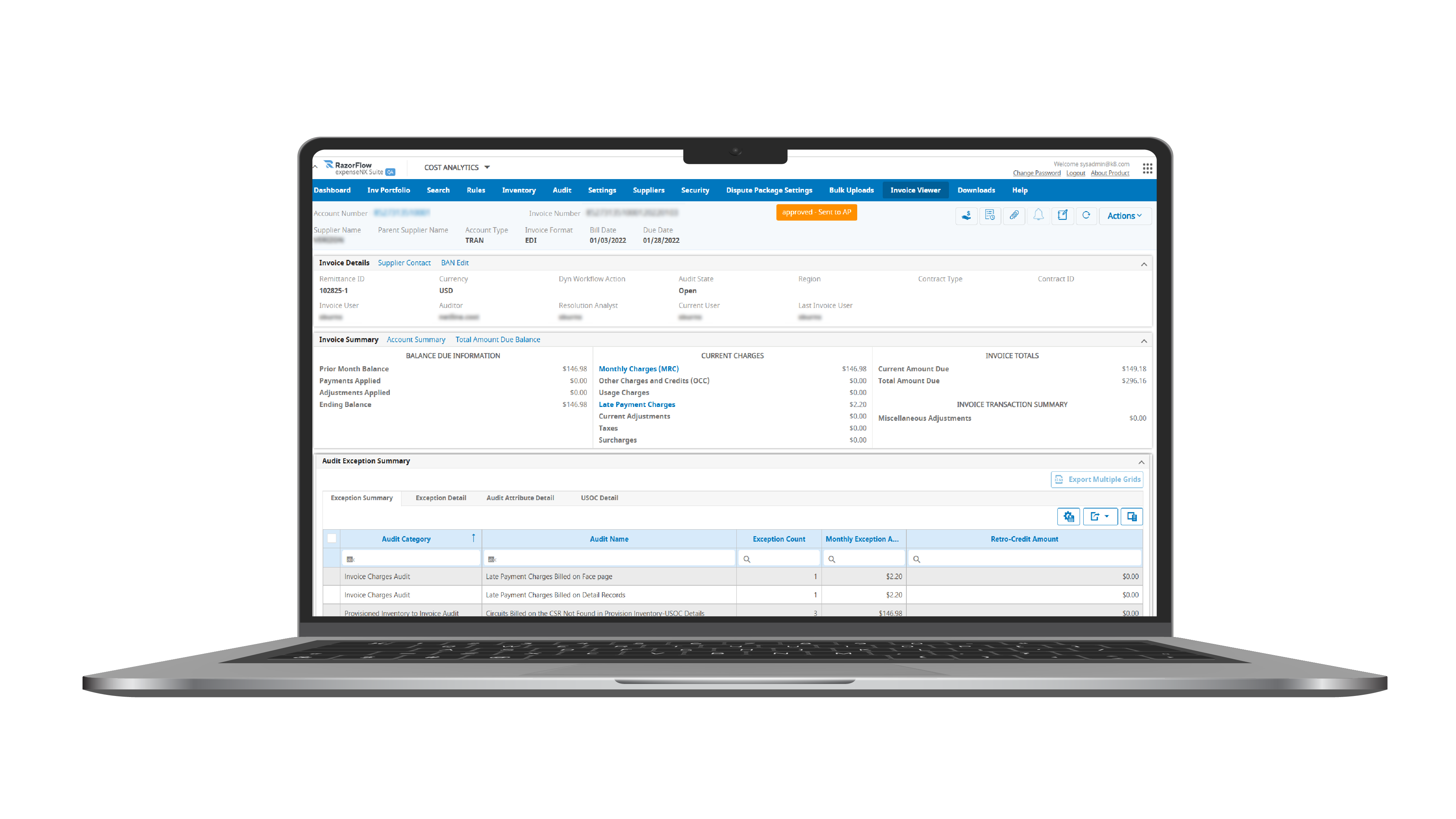 Official ExpenseNX product screenshot illustrating the expense management interface