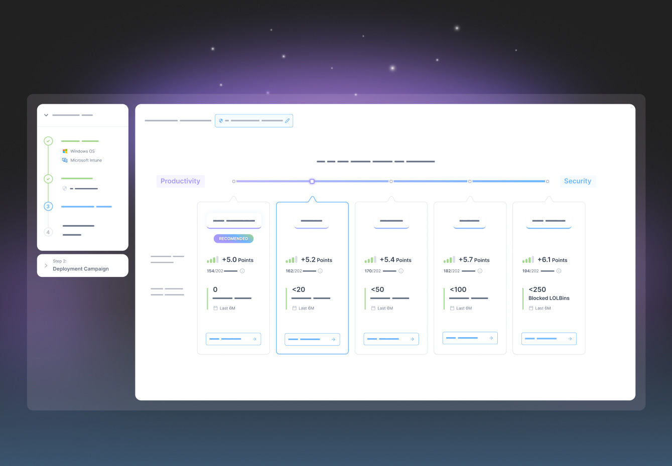 Reclaim’s published product illustration compares security gains and potential productivity impact across remediation options
