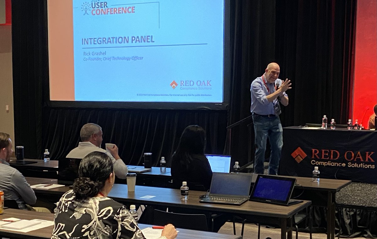 Rick Grashel speaking at Red Oak's 2024 user conference