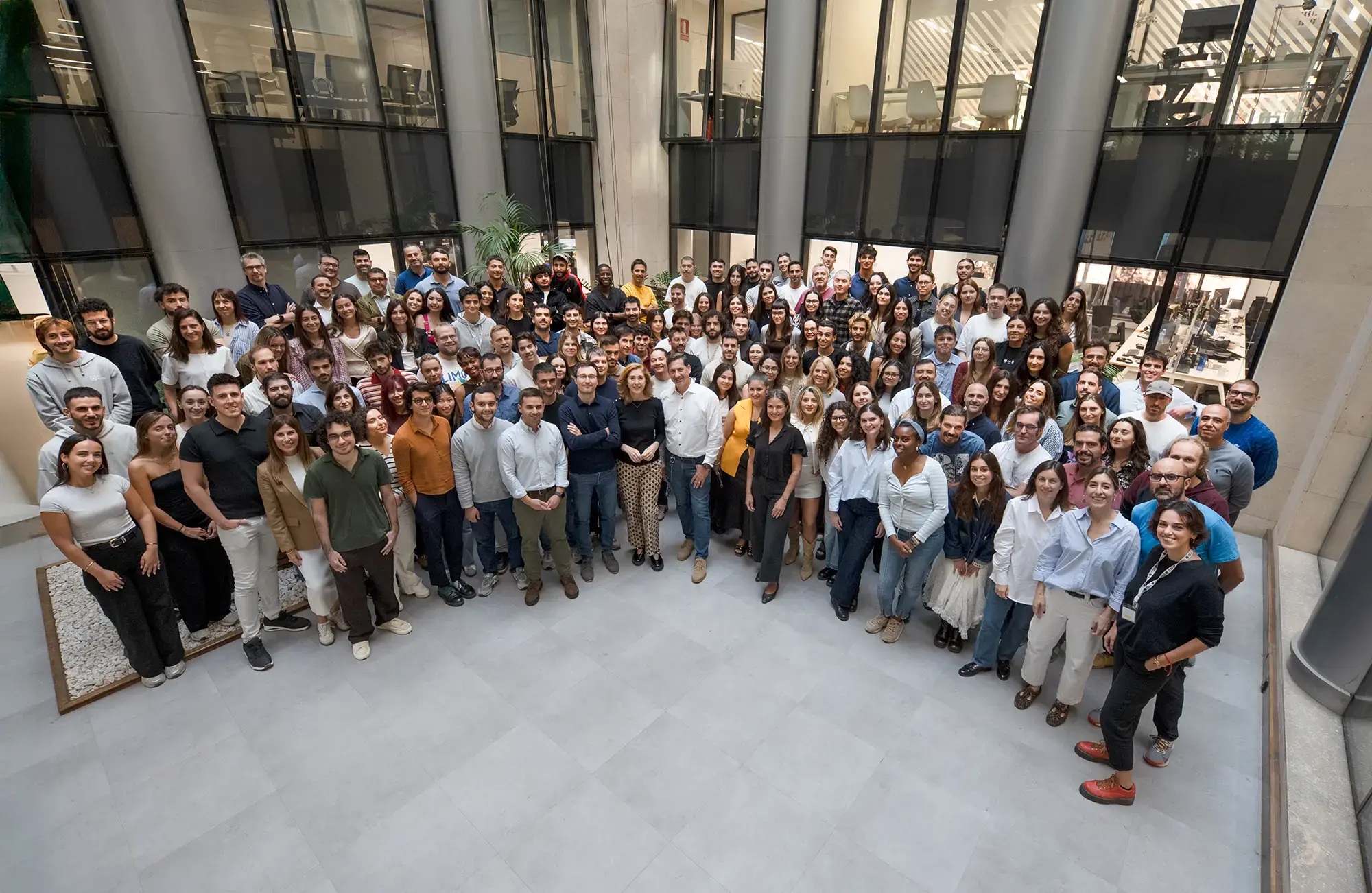 Red Points team gathered together in a company photograph