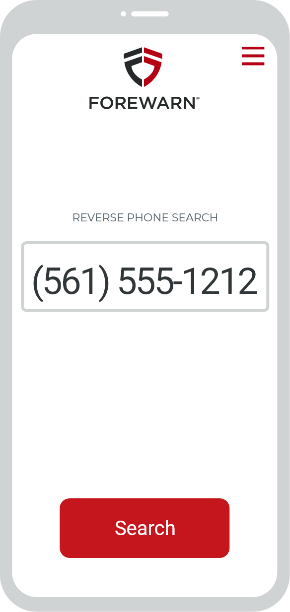 FOREWARN demonstration interface displayed on a phone