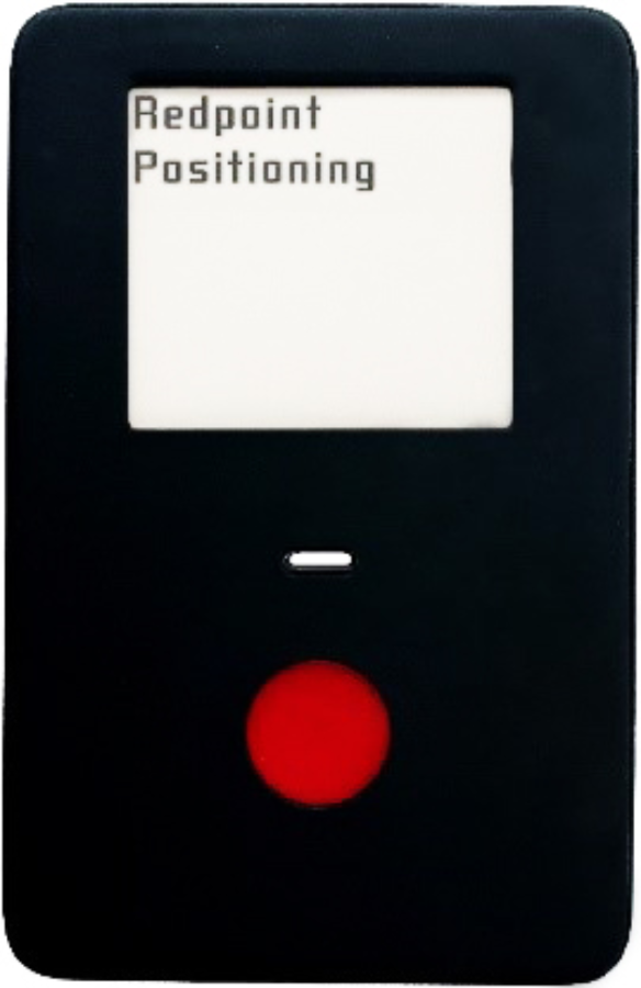 Redpoint screened Personnel Badge with electronic-paper warning display