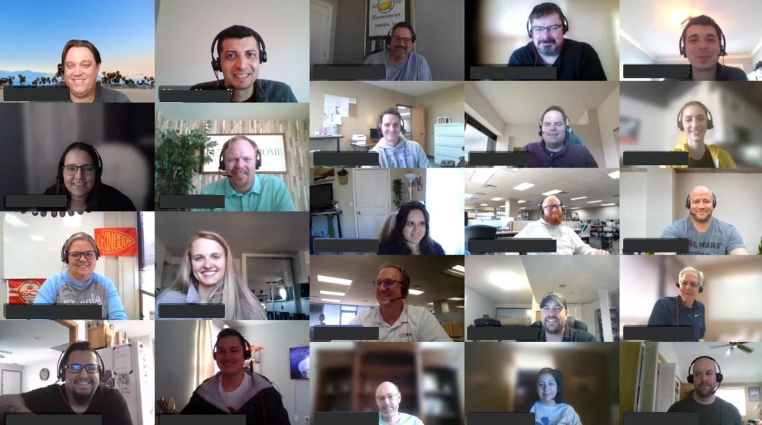 Company-published screenshot of a RedStone team video meeting