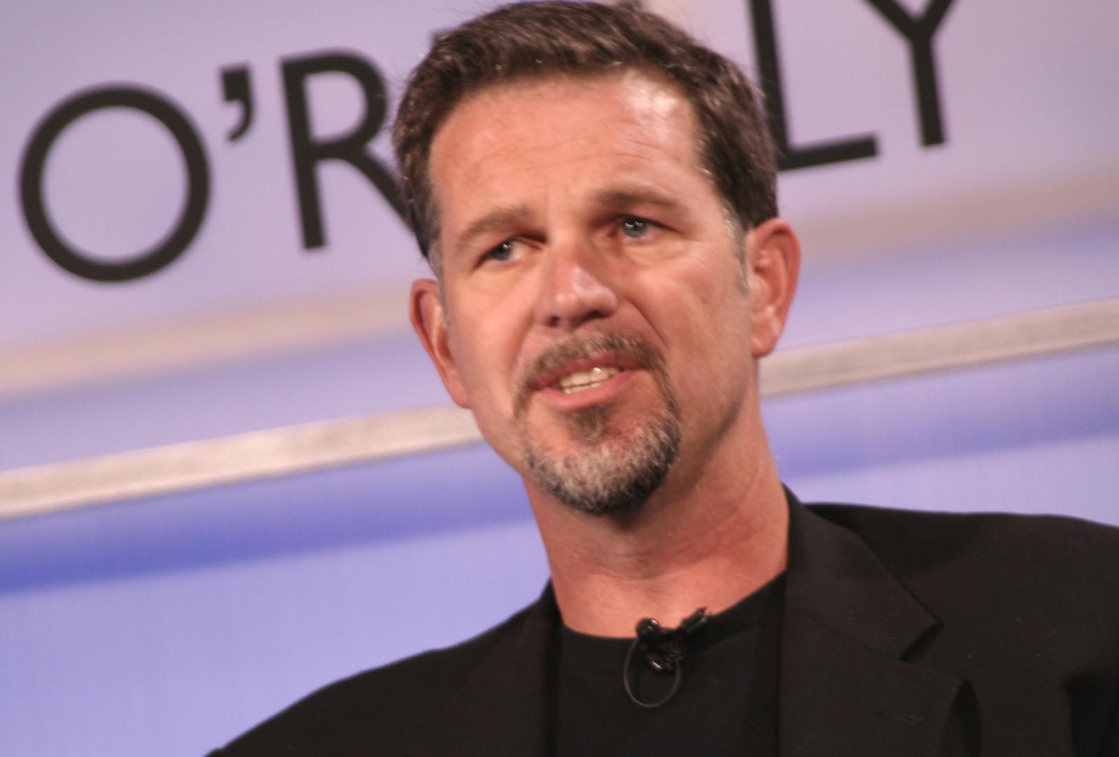Reed Hastings speaking at a conference in October 2005