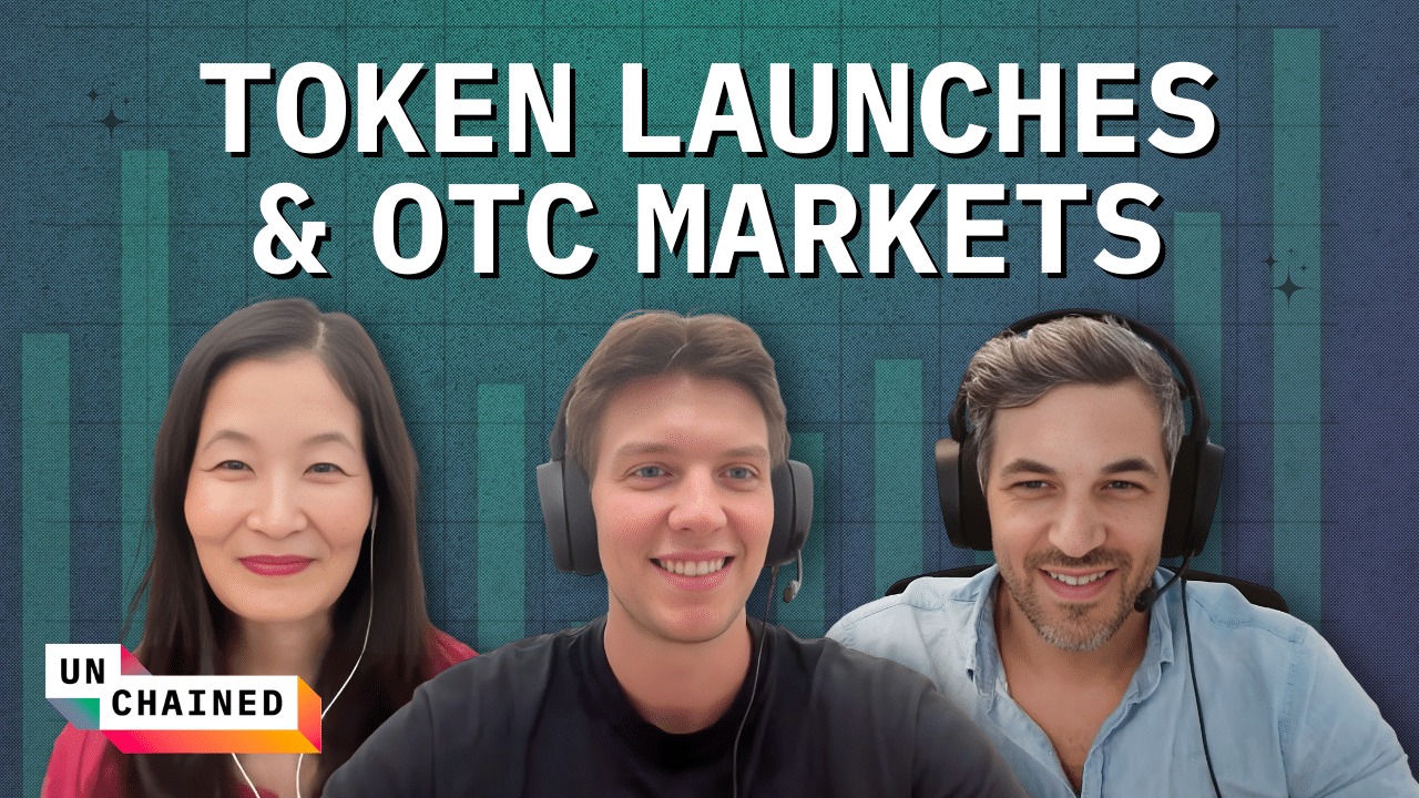 Laura Shin interviewing Reed Werbitt and Hanson Birringer about token launches and OTC markets
