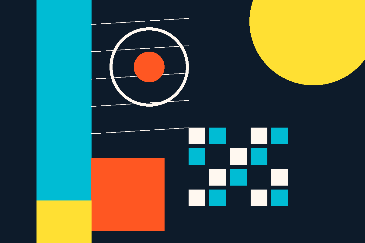 Swiss-style geometric graphic representing the Regus global workspace network