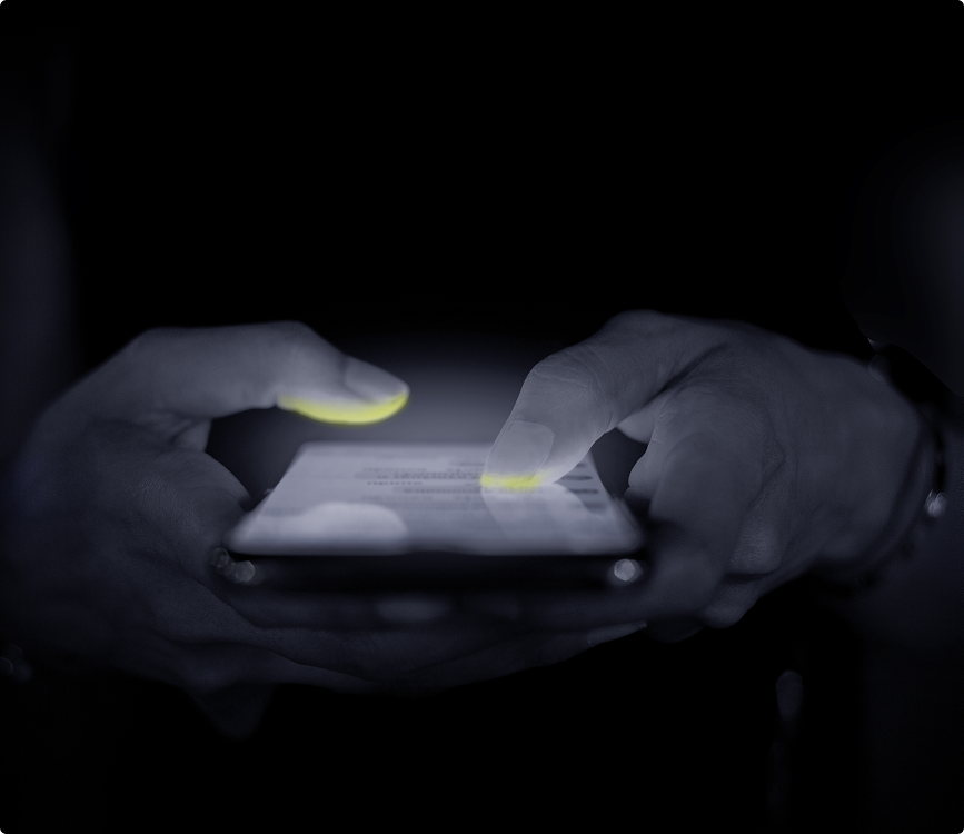 Company-published image of hands interacting with a touch screen