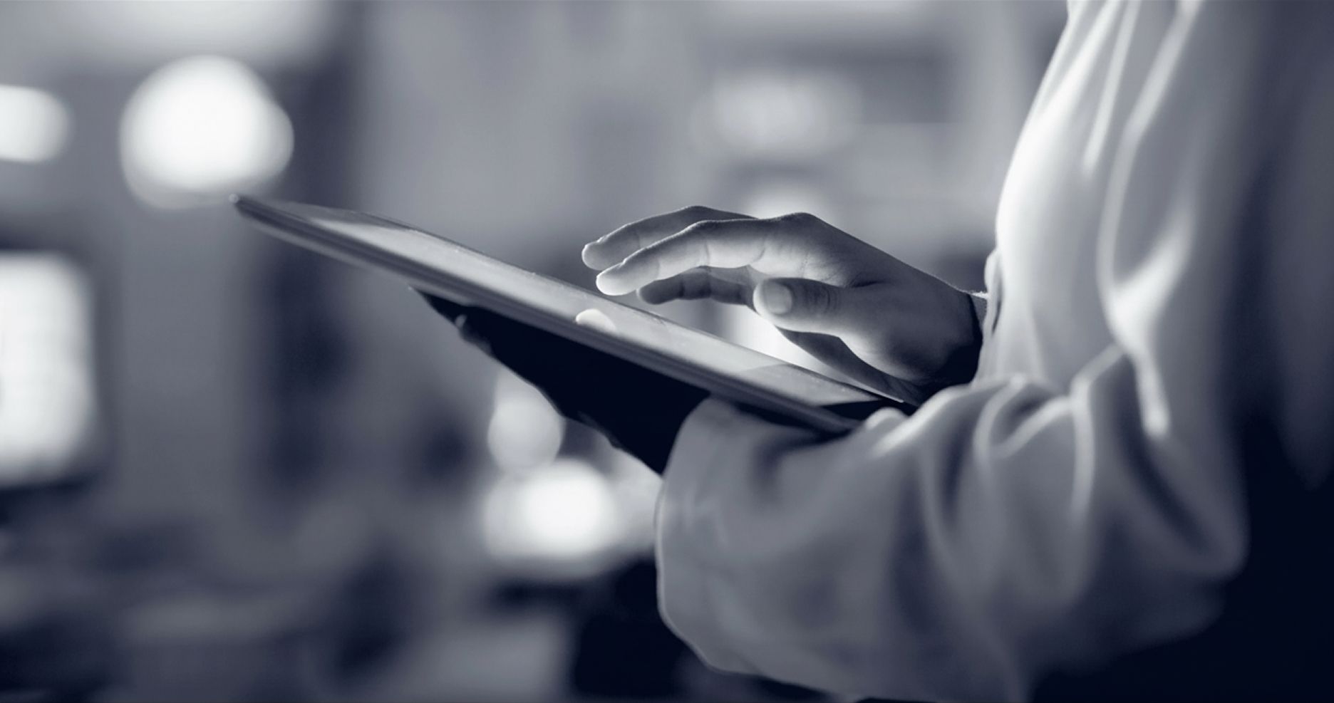 A clinician using a tablet, from Relevate Health’s company imagery